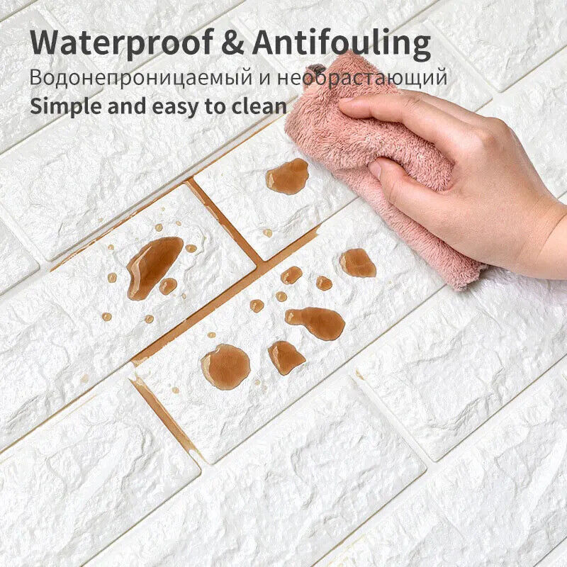 80PCS Stick On Tiles Self-Adhesive Kitchen Bathroom 3D Wall Sticker ...