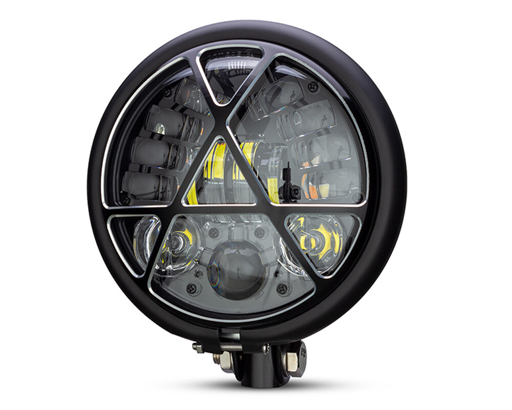 Motorbike LED Headlight BLACK for Harley Davidson Dyna Super Glide Sport Custom
