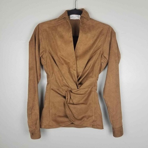 Byron Lars faux suede faux wrap top