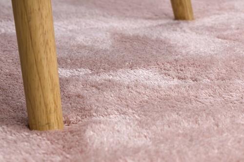 Practical washable round RUG 'LINDO' shaggy faux fur pink soft anti-slip - Picture 9 of 11