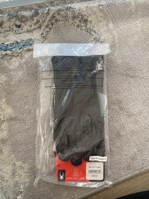 NWT Spyder Black Leather Palm Stretchable Gloves - Size M  - NEW