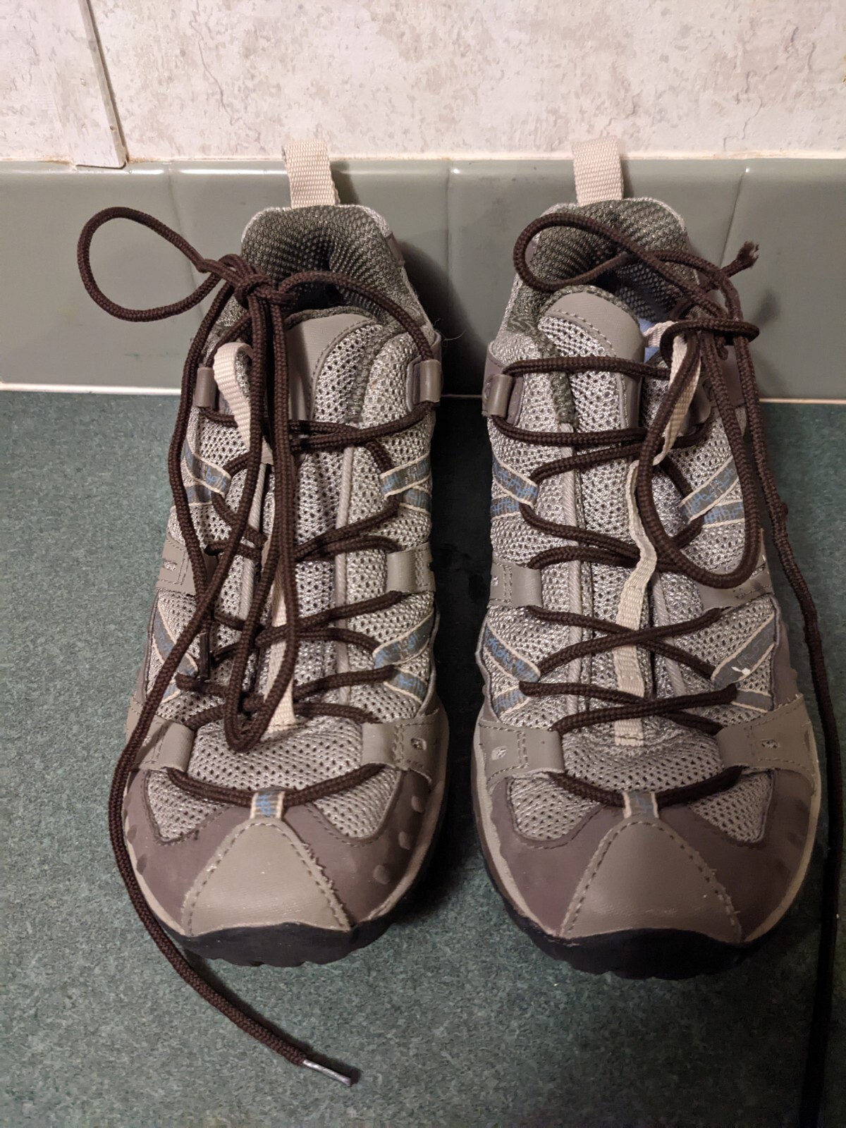 Merrell scarpe donna Water pro tela oliva verde taglia 8 suole outdoor vibram