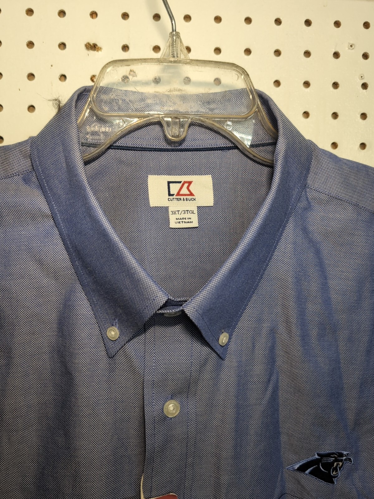 Carolina Panthers-Cutter & Buck CB-Men's Button Up Shirt Sz 3XT/3TGL Long Sleeve
