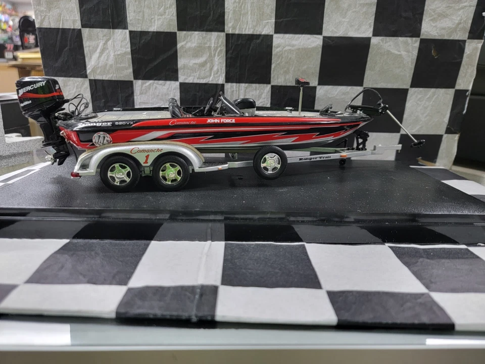 John Force 1/24 2002 Ranger Boat & Trailer 1 of 1644 NHRA Castrol GTX NO BOX - Image 4 of 4