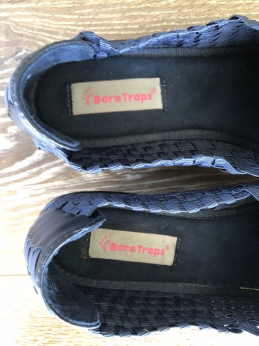 Damenschuhe blanke Fallen Ulricka marineblau gewebte Slipper Keilabsatz Größe 11 - Bild 6 von 7