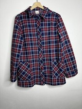 Vintage 70s Montgomery Ward Flannel Button Down Shirt Men  s Size 16 Red