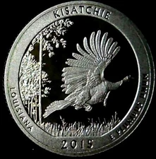 2015-S 25C ATB Quarter Kisatchie GDC Proof CN Clad 22wa0923-1