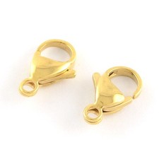 10mm 13mm 15mm Gold Stainless Steel Lobster clasps Claw hooks jewelry findings