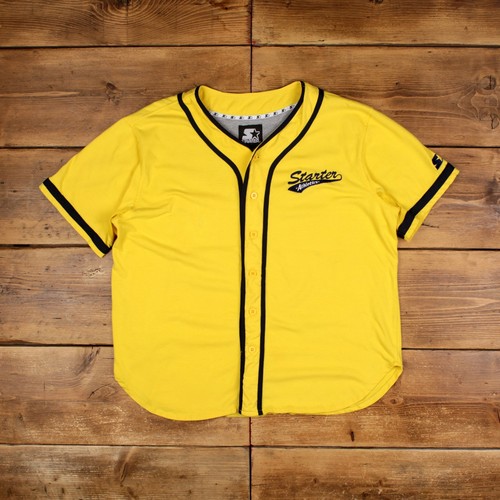Vintage Starter Logo T Shirt 2XL USA Made Baseball Yellow Tee