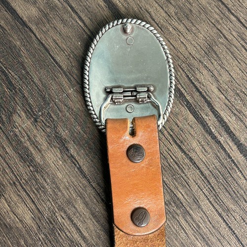 JUSTIN Kids Leather Belt Western Size 26 Brown Turquoise Hope Heart 3754 - Picture 7 of 7