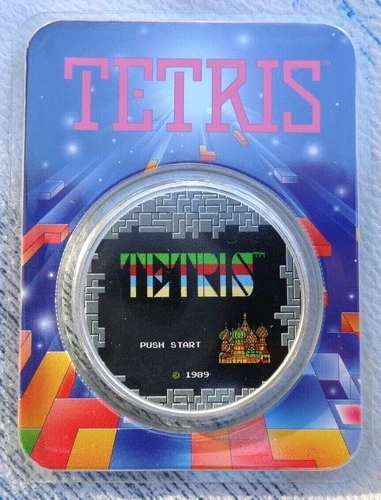 1 oz. Tetris ROCKET LAUNCH colorized round in TEP card .999 fine silver