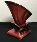 Shawnee Pottery small Bud Vase, Red, Mid Century, Cornucopia, 4.75" height
