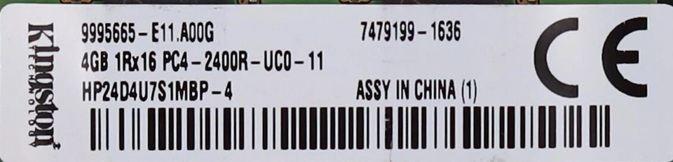 Kingston 4GB 1Rx16 PC4-2400R-UC0-11 NON-ECC Unbuffered Memory HP24D4U7S1MBP-4 - Image 3 of 3