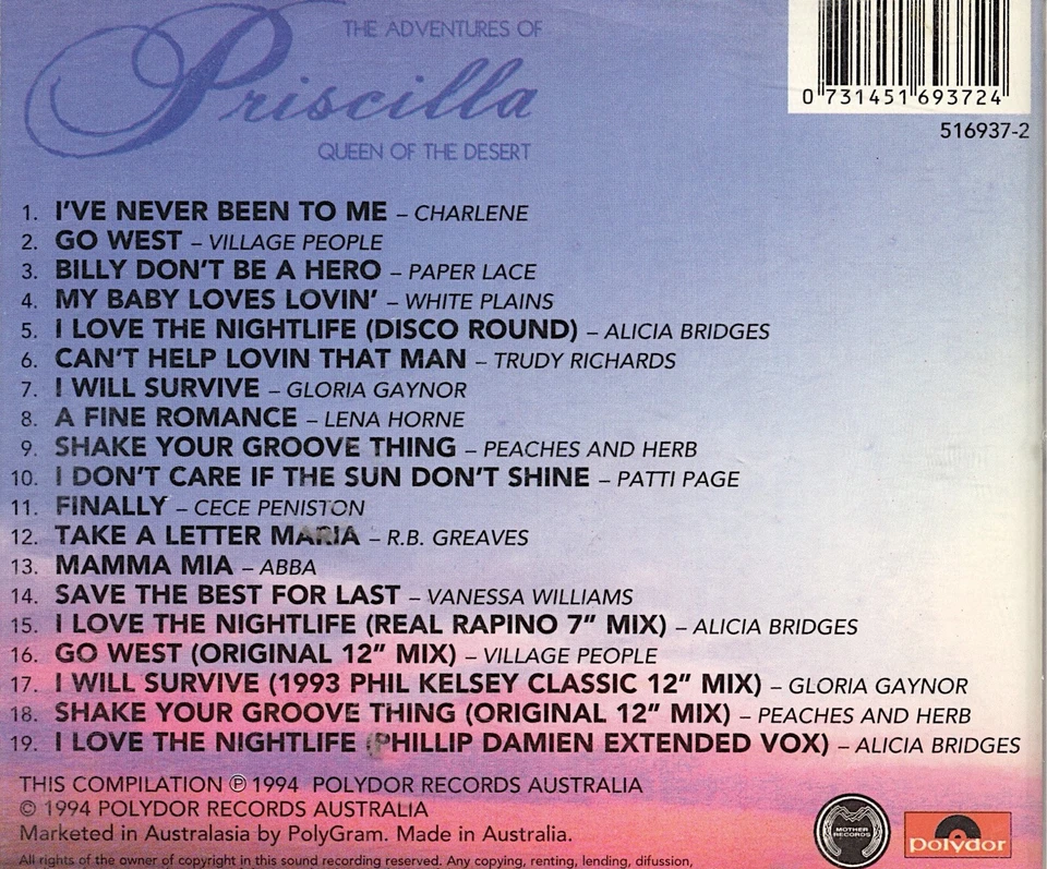 The Adventures of Priscilla, Queen of The Desert CD VGC - Image 2 of 2