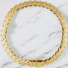 14K Hollow Yellow 7.4 mm Bracelet Monaco Edge Curb 8 1/4 Chain