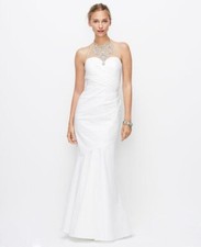 Ann Taylor Ivory  Jeweled Halter Wedding Dress Size 8 $799