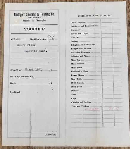 1921 Letterhead Washington Northport Spelting and Refining Mining Company - Picture 3 of 7