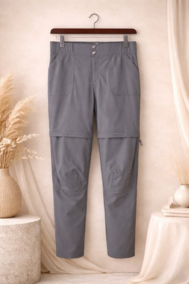 #ad Columbia Convertible Zip Off Pants To Shorts Womens Size Small Gray Outdoor $20.00