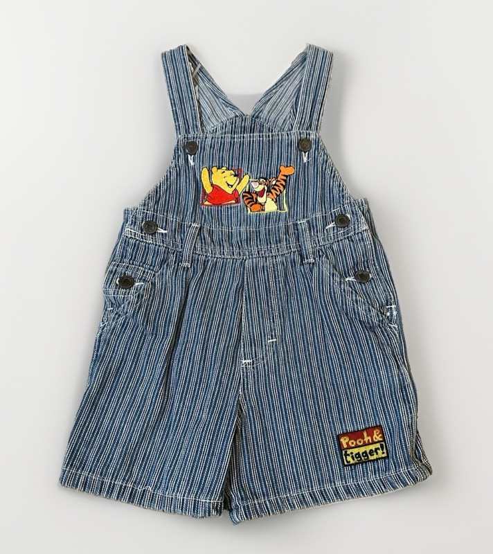 VTG Disney Childrens Winnie the Pooh Denim Overall Shorts Size 3T RN 82253