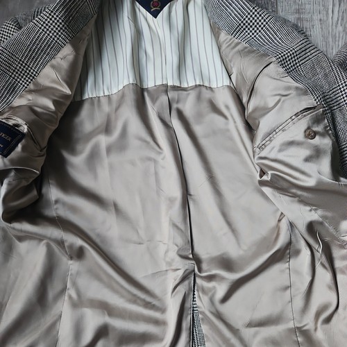 Tommy Hilfiger Men’s Grey Check Tweed Wool Sport Coat Blazer Jacket Sz 40 R (A19 - Picture 7 of 8