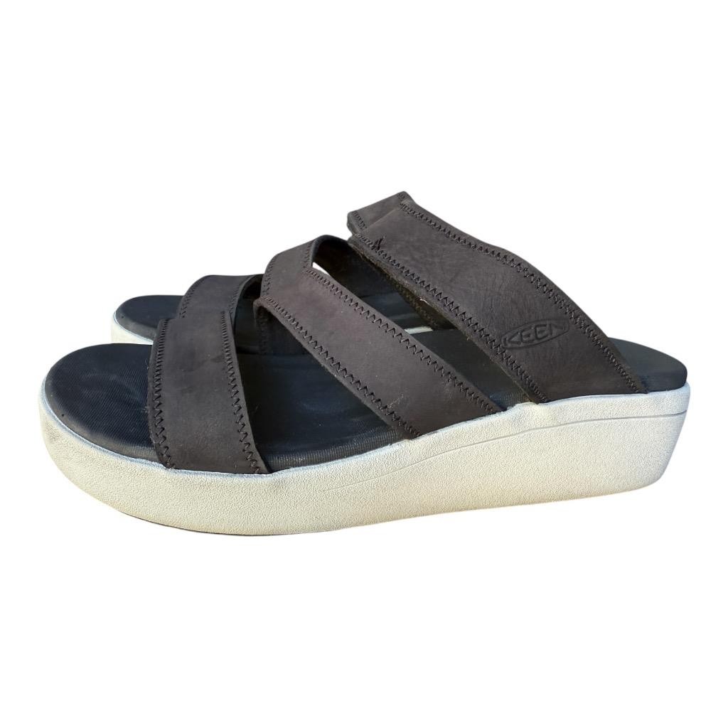 Keen Ellecity sandalo zeppa slide pelle nero donna taglia 9