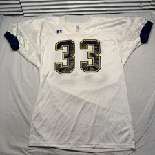 Vintage Russell Athletic Football Jersey Mens Large White 33 Mesh Made in USA