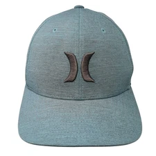 Hurley Fitted Baseball Cap Blue Medium Embroidered 6 Panel Flexfit Yupoong