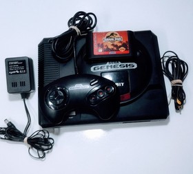 Sega Genesis Model 1 Video Game Console 1601 & Jurasic Park game Tested & Works!