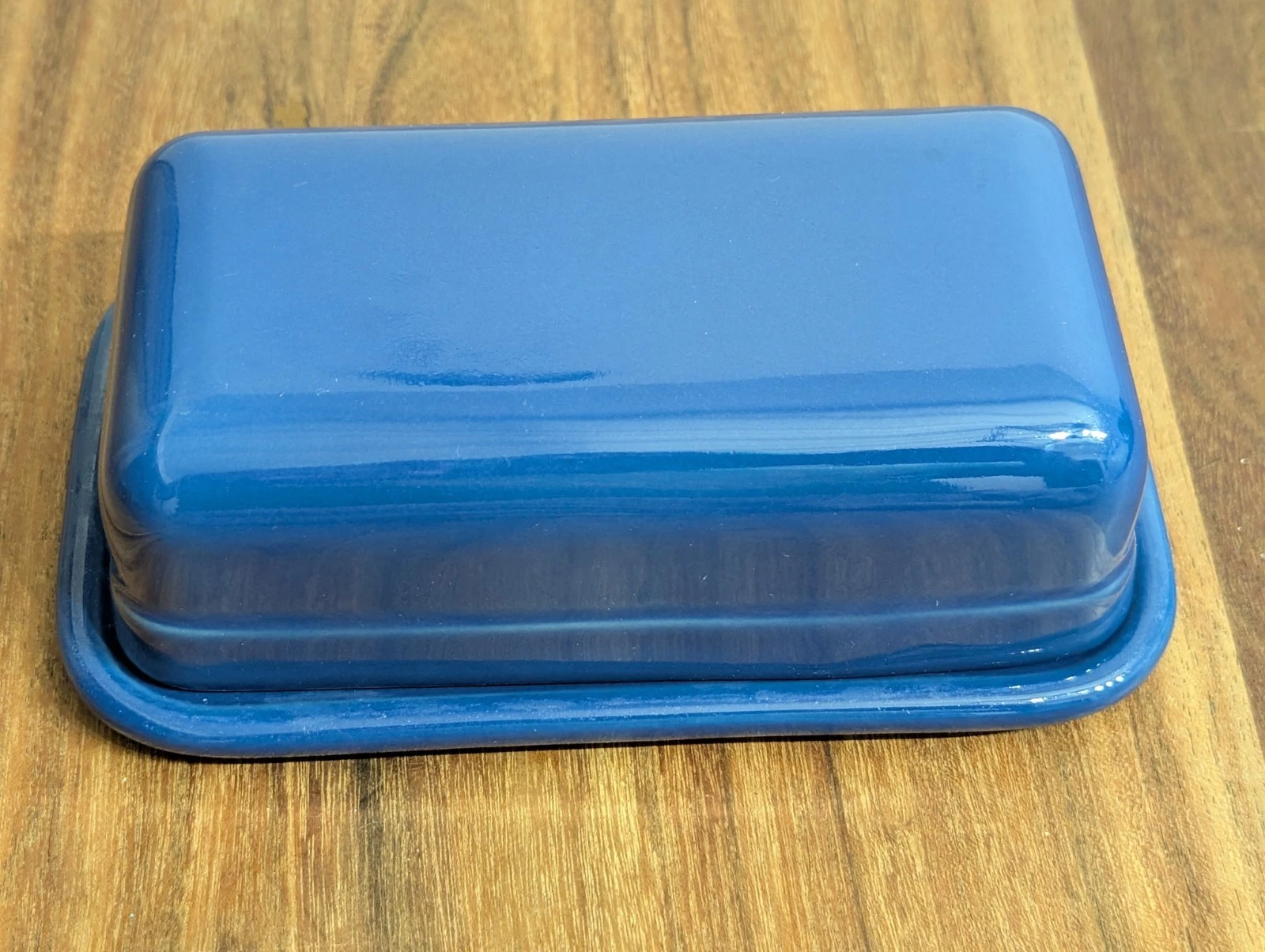Emile Henry France Blue Butter Dish 16-22 401 Ceramic Covered Dish EUC