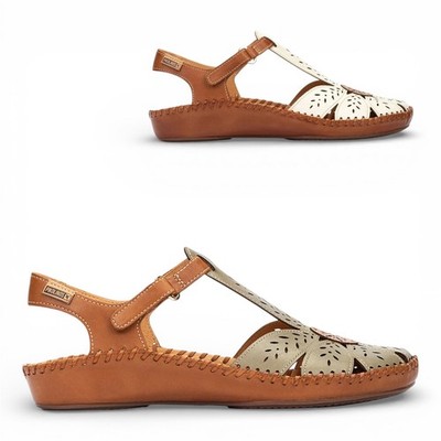 Pikolinos P.Vallarta Damen-Sandalen Leder gepolsterter Keilabsatz halboffen