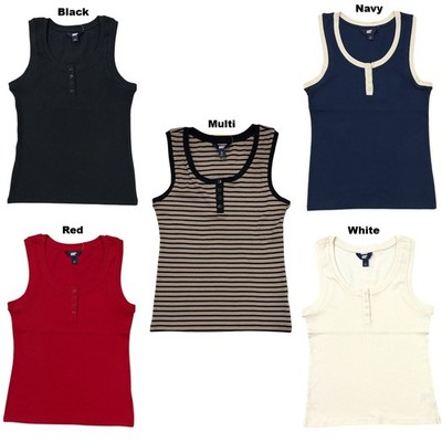 Lands' End Women's Lightweight Relaxed Fit Scoop Neck Ribbed Tank Top