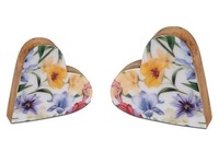 2Er Set Dekoobjekte Herzen Liegend 14 + 19Cm Aus Mangoholz Formano Wa