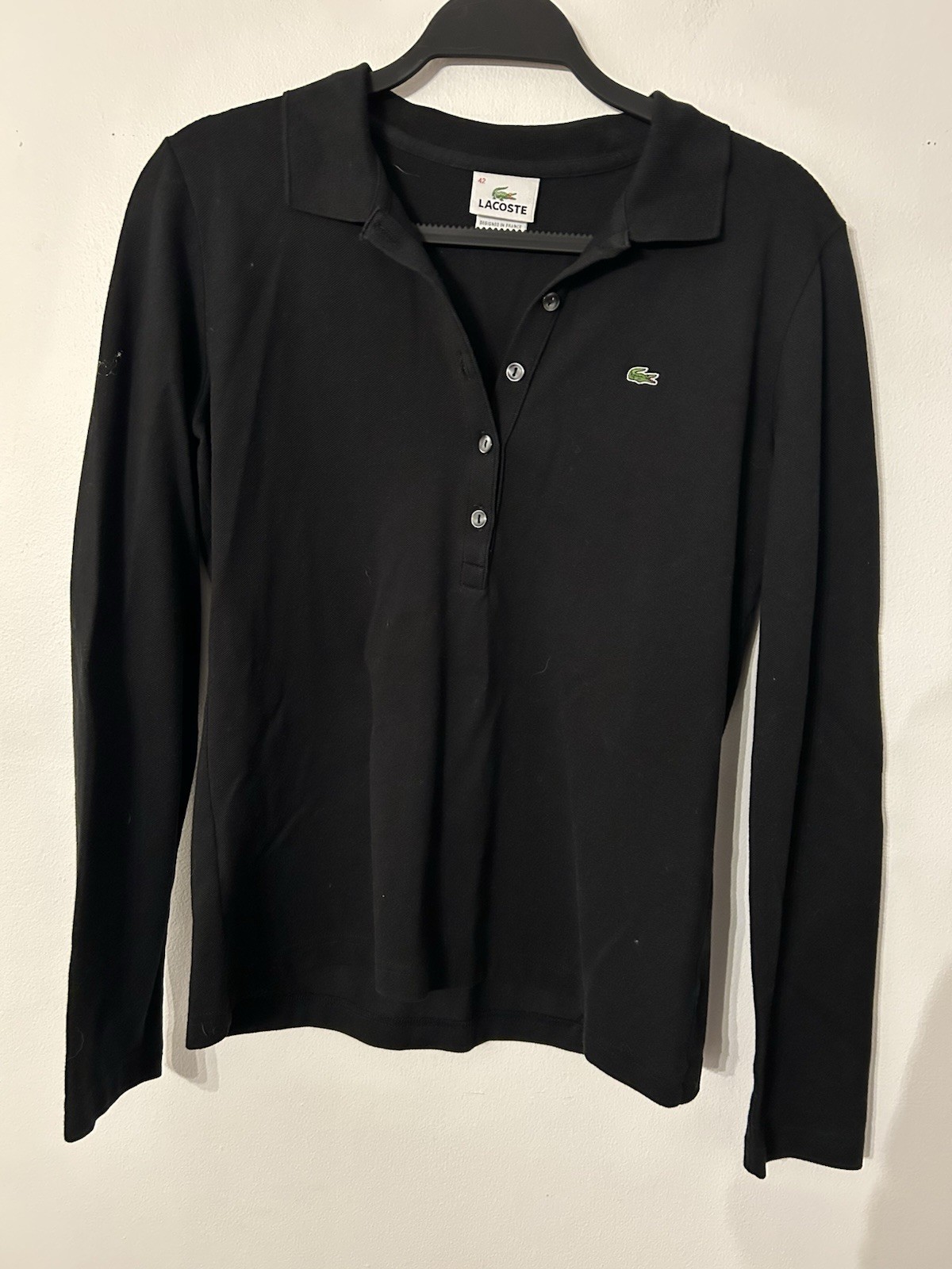 lacoste womens long sleeve polo. Sz 42
