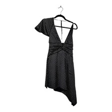 NWT WEWOREWHAT Crystal Asymmetrical Dress in Black Size 4