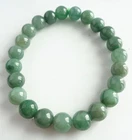 Certified Green Natural Type A Jade Jadeite Carved 7.8MM Beads Bracelet