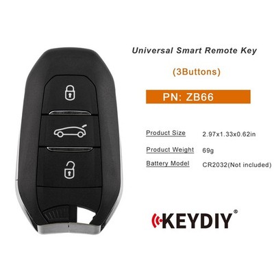 KEYDIY KD ZB66 Universal Smart Remote Key 3 Buttons ZB smart Series