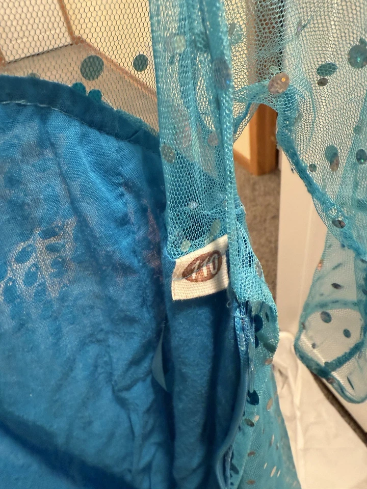 Elsa Frozen Sequin Princess Dress Girls Size 10 Costume Long Cape Sparkle Gown - Image 3 of 3
