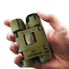 VULNESS 8x21 Camo Compact Binoculars for Adults  Kids Bird Watching Travel