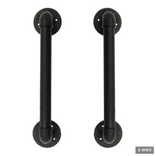 Set of 2 Industrial Pipe Door Pull Handle,Grab Bar,Towel Bar,Antique