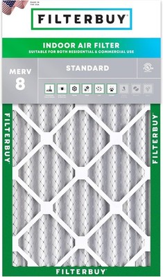 Filterbuy 20x30x4 Pleated Air Filters, Replacement for HVAC AC Furnace (MERV 8)