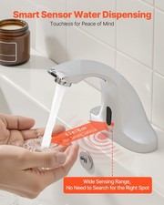 New Touchless Bathroom Sink Faucet, Automatic Motion Sensor Restroom Toilet Fa