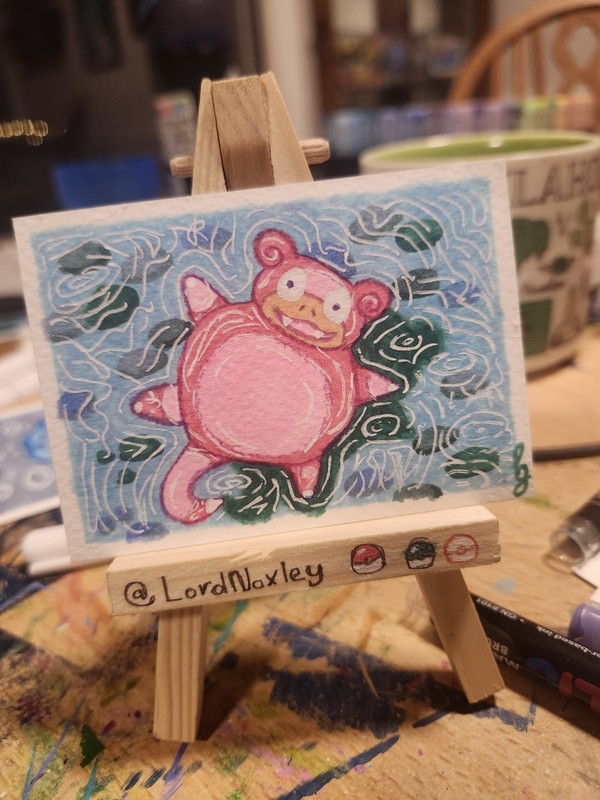 ACEO pokemon Original Artwork 2.5in x 3.5in "Lazy River" 1 of 1