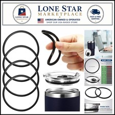 4-Pack BPA-Free Replacement Rubber Lid Seals for Insulated Tumblers - Black