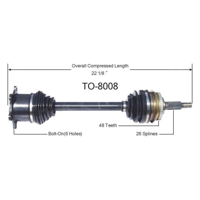 For Toyota Previa 1991-1997 SurTrack TO-8008 Front Driver Side CV Axle Shaft — 第 2/3 张图片