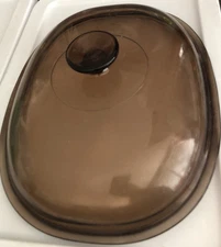 Pyrex Corning Ware Vision Amber 4L Oven Casserole Roaster Ribbed With F-14-C Lid