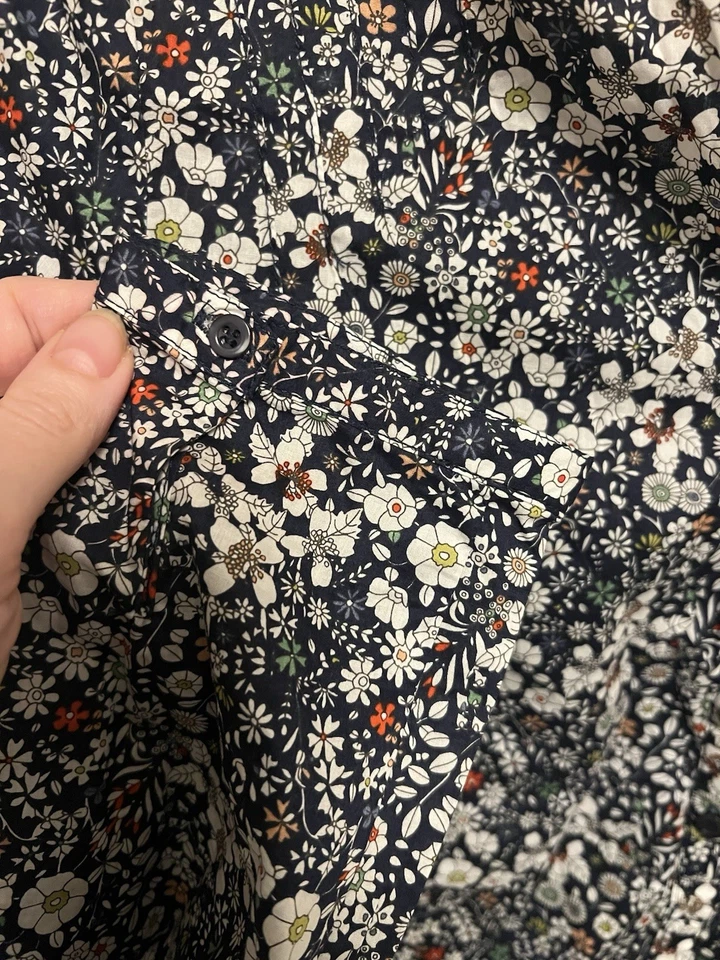 Хлопковая блузка на пуговицах Liberty Arts Fabrics J.Crew 3/4 луга пружины S - Изображение 4 из 4