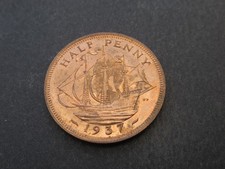 1937 George VI Bronze Half Penny Nice Collectable Condition 1/2d
