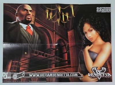 Def Jam Vendetta Double Sided Fold Out Poster Promo Print 15'' x 20'' 2003