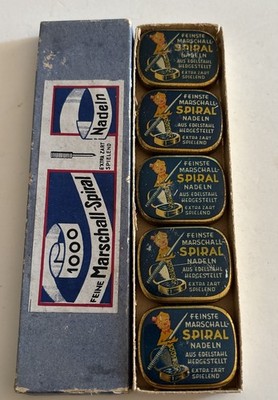 Antique Germany Herold Advertising Tin Box Gramophone Needle Case 5