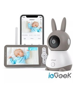 ieGeek Babyphone mit Kamera WLAN 2K Pan/Tilt Kamera mit 5" Farbdisplay 350°/55°